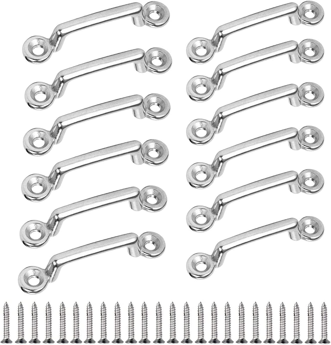 Abimars Bimini Top Strap Pad Eye Footman Loop, 316 Stainless Steel Footman's Loop for 1in or 1 1/2in Tie Down Strap, Kayak Deck Loops, Tie Down Anchor Point