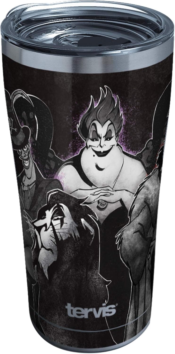 Tervis Stainless Steel Triple Walled Disney Villains Insulated Tumbler Cup Keeps Drinks Cold & Hot, 20oz, Group