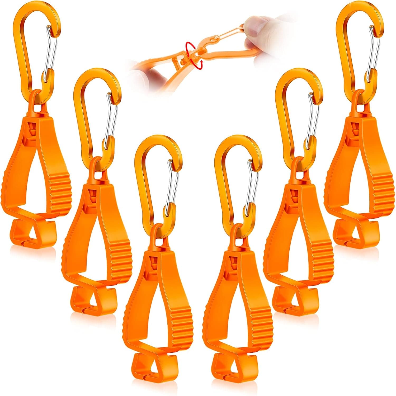 6 Pieces Glove Grabber Clip Holder Work Safety Keeper Clamp Catcher for Belt Loop Guard Worker