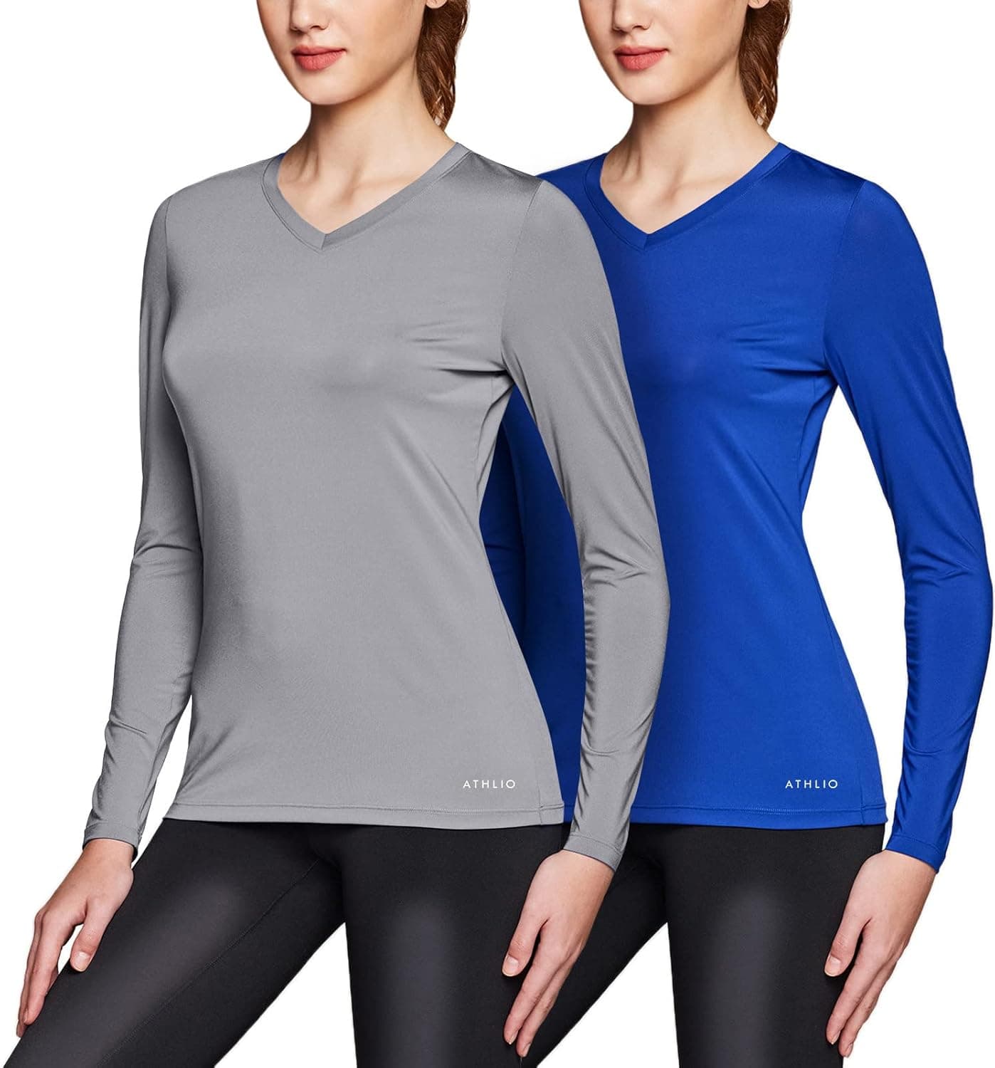 ATHLIO 2 or 3 Pack Women's UPF 50+ Long Sleeve Workout Shirts, UV Sun Protection Running Shirt, Dry Fit Athletic Tops
