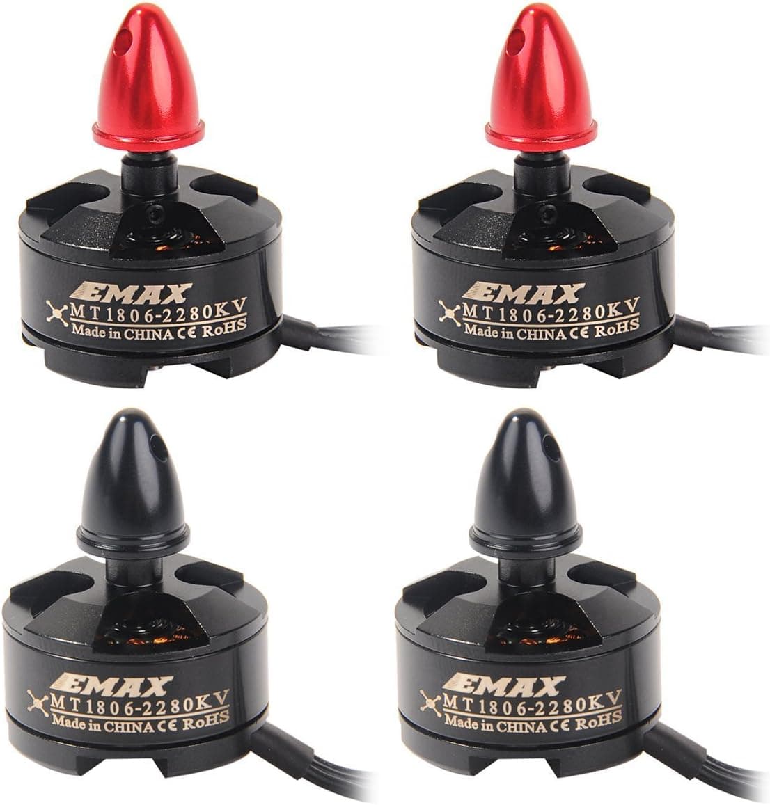 4PCS EMAX MT1806 2280KV 2 CW 2 CCW Brushless Motor for QAV250 QAV210 FPV Racing Drone Quadcopter by Crazepony (MT1806 2280KV 4PCS)