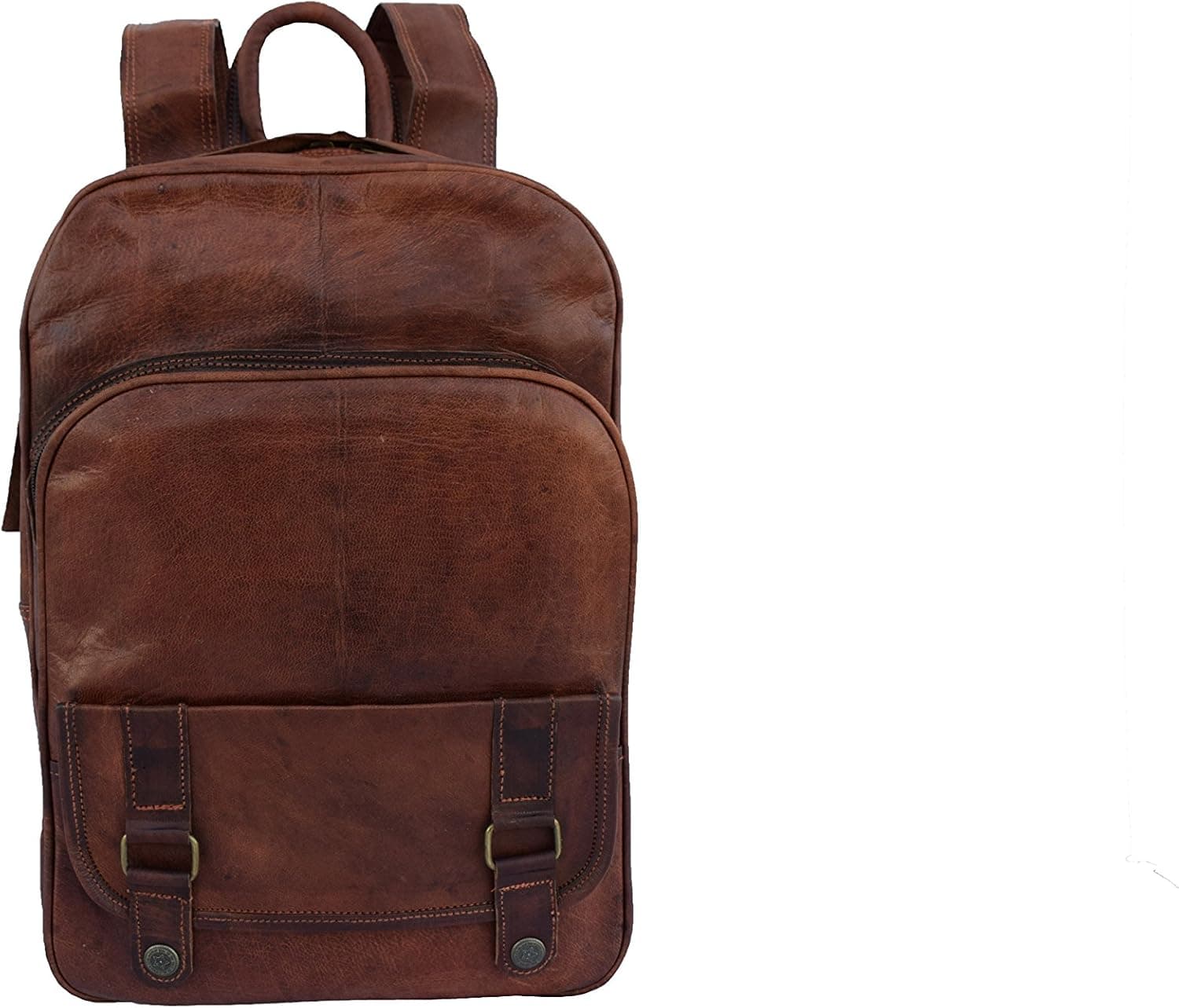Vintage Leather Backpack Shoulder Bag Fits 13 Inch MacBook/Laptop | Men Women Office Rucksack | Unisex Teens College School Book Bags