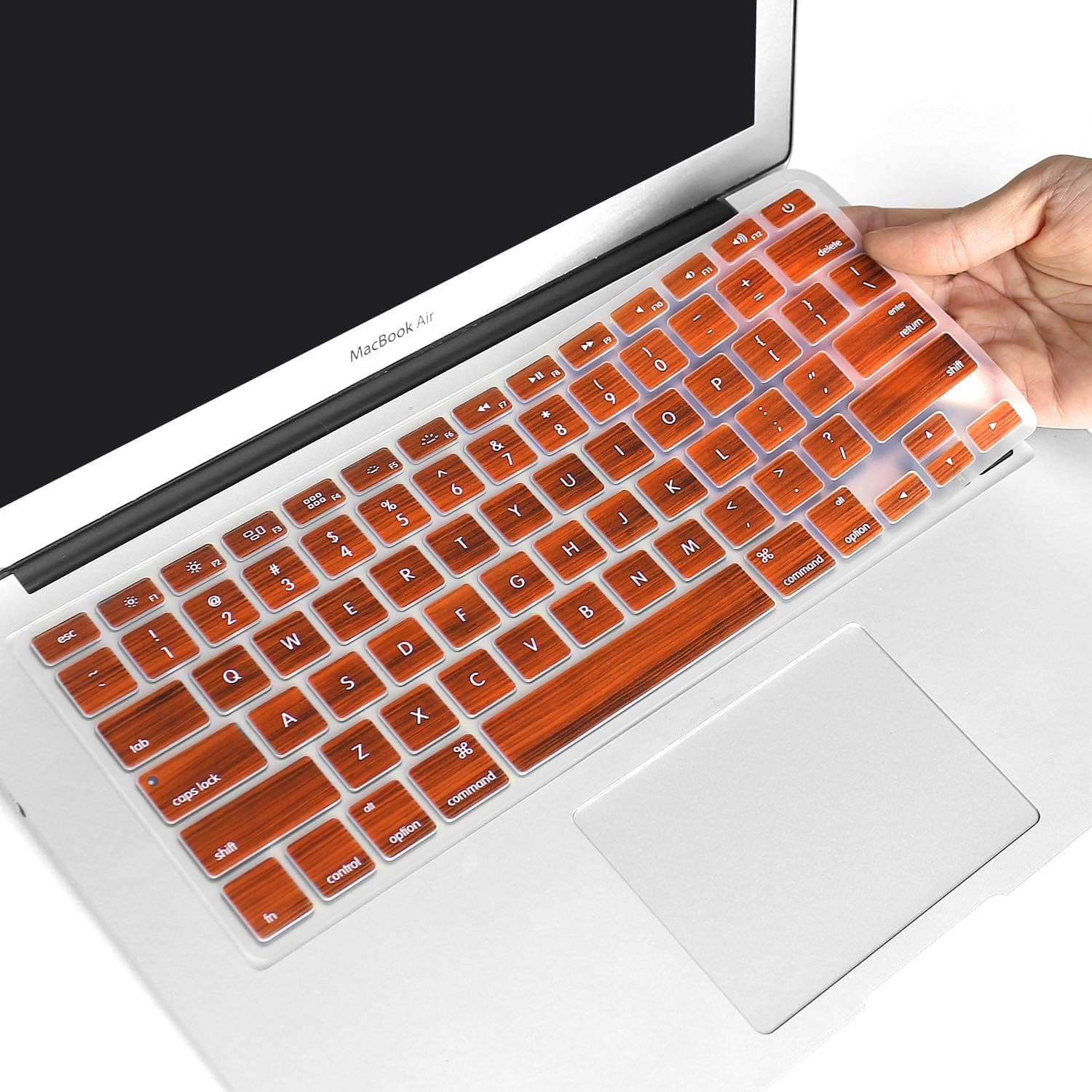 Masino Silicone Keyboard Cover Ultra Thin Keyboard Skin for MacBook Air 13" MacBook Pro with Retina Display 13" 15" 17" (Wood Brown)