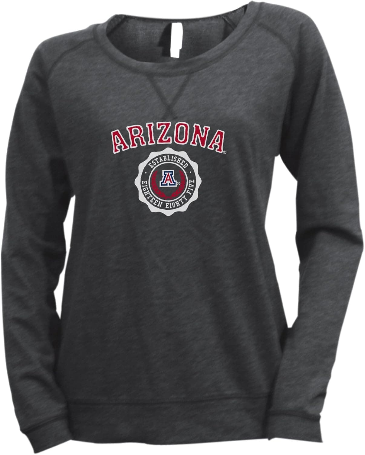 NCAA Arizona Wildcats Women's Striped Baby French Terry Crew Sweatshirt