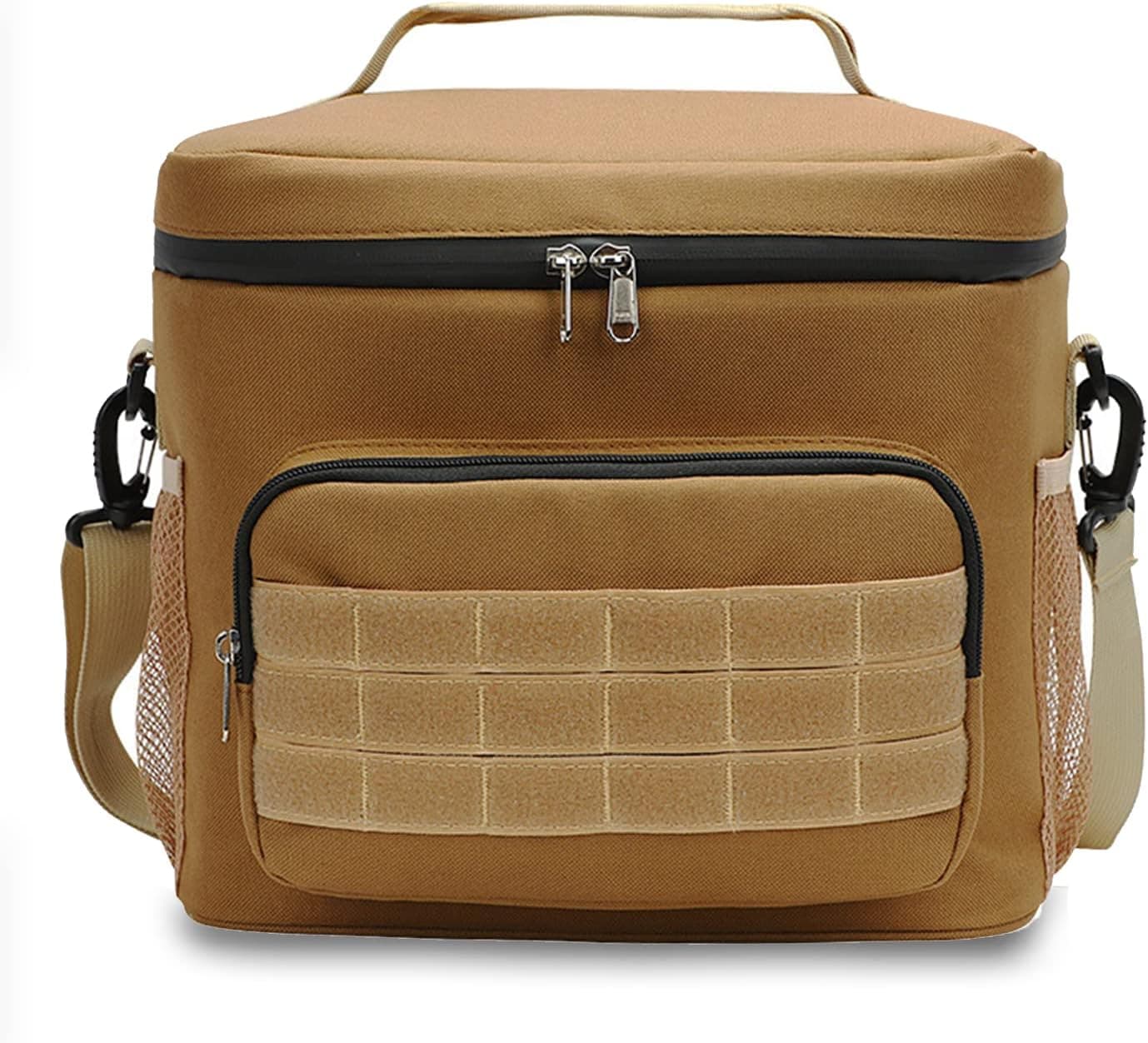 Lunch Box for Men, Tactical Lunch Bag MOLLE Webbing Leakproof Insulated Large Lunch Cooler Tote Women Adult Lunch Pail for Work Camping Travel Picnic (Brown)