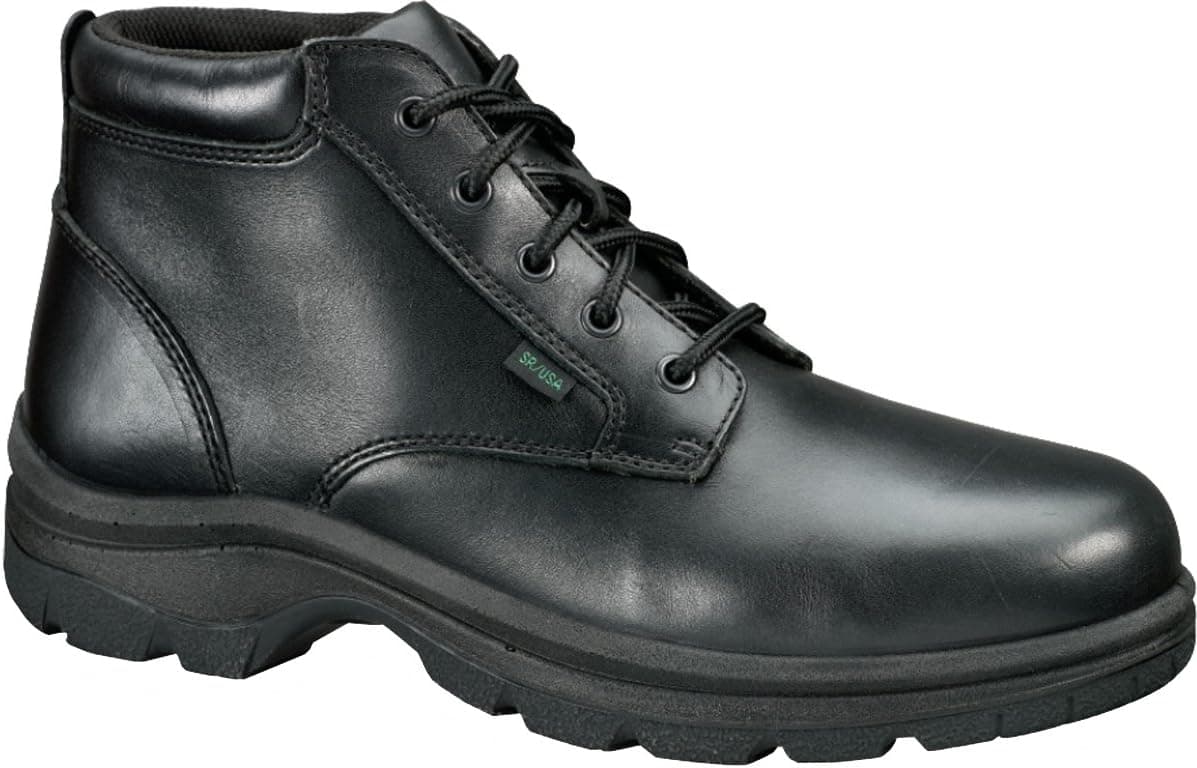 Thorogood Soft Streets Chukka Boots for Men - Premium Black Leather with Comfort Insole and Slip-Resistant Outsole; Berry Compliant and Postal Certified