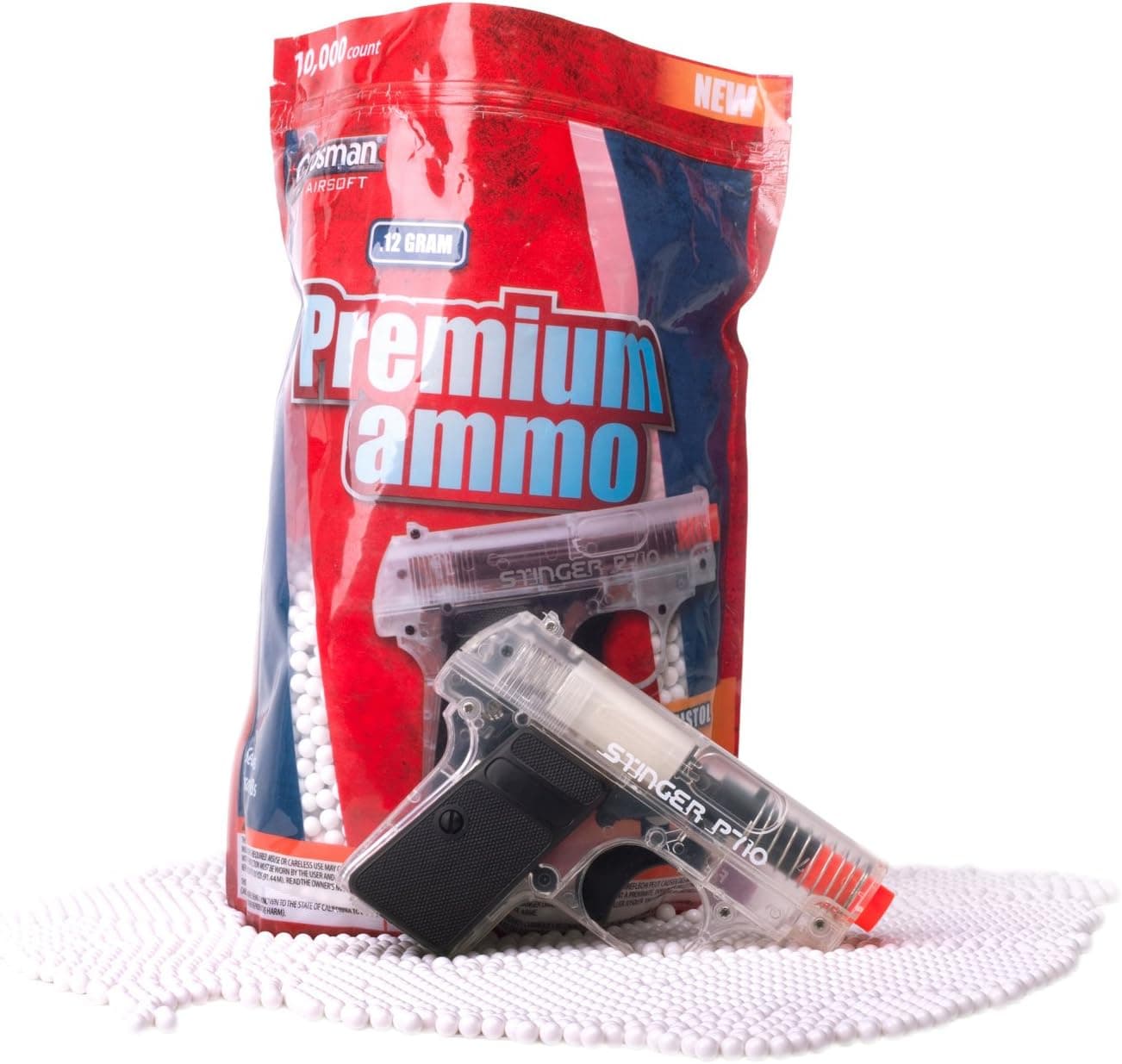 Crosman Airsoft BB's with Free Stinger Pistol (10000 Count)