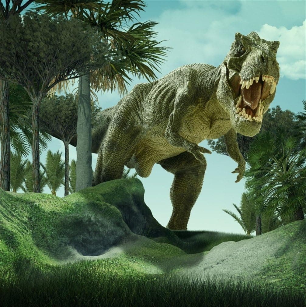 CSFOTO 5x5ft Dinosaur Theme Photography Backdrops Jurassic Period Photo Booth Background for Photography Video Kid Children Boy Birthday Party Studio Backdrop Polyester Wallpaper Boy Portrait Photo
