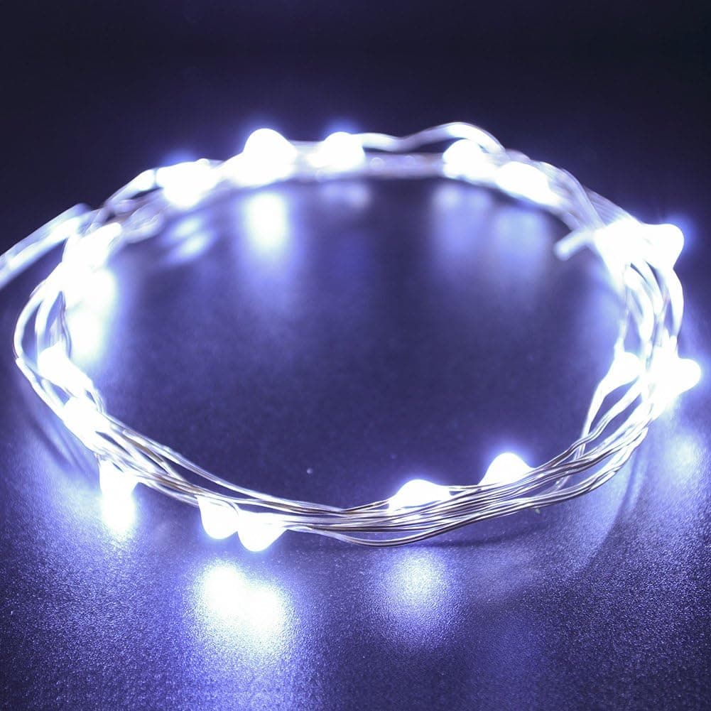CrazyFire 9.8ft/3m Copper Wire LED String Lights,30 LEDs Cool White Christmas Lights String for Chritsmas Wedding Halloween Patio Party Decorations Fairy String Lights