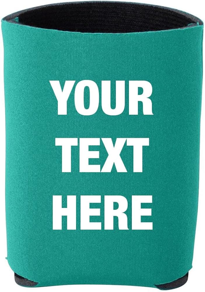 Prnnt 12 Pieces Custom Personalized Insulated Beverage Holder Your Text Here Beer Can Insulators, Coolies for 12 Ounce Cans and Bottles
