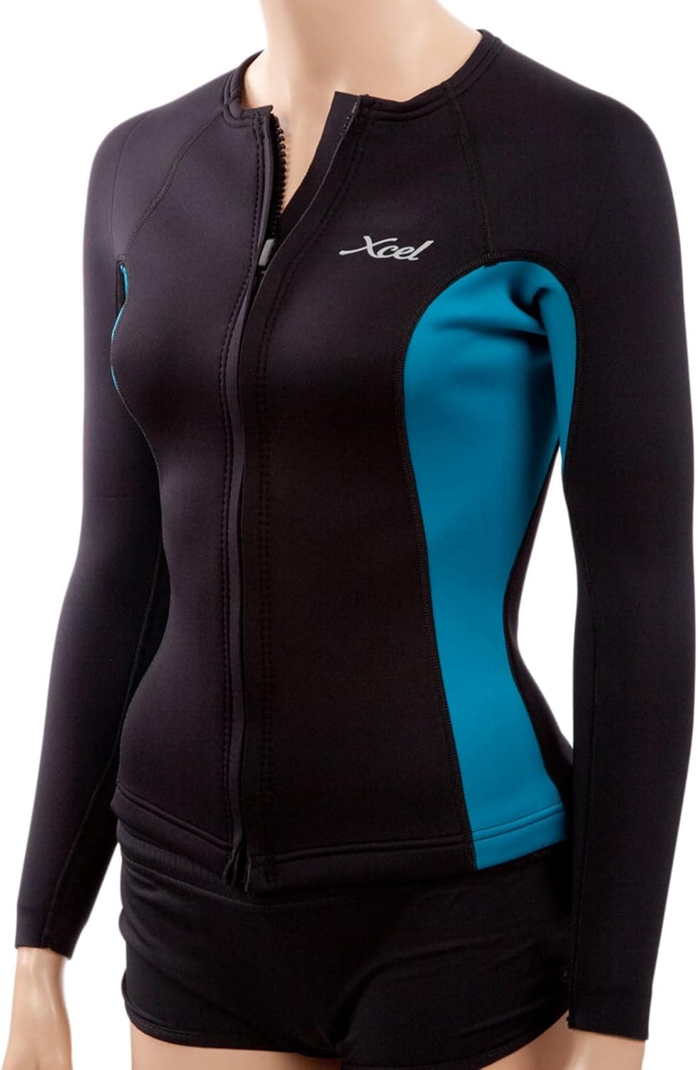 XCel Women's Longsleeve Wetsuit Jacket 18 Black/Wild Peacock