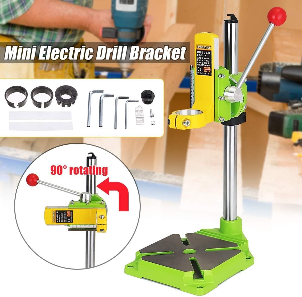 HUBEST Drill Press Rotary Tool Work station Drill Press Working Station for Drill Workbench Repair drill Press Table 90°Rotating Fixed Frame