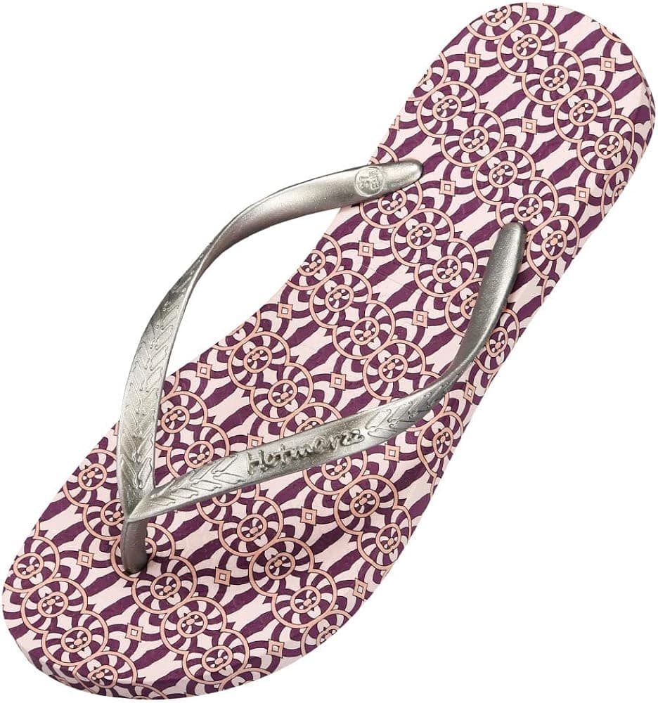 Hotmarzz Women's Flip Flops Bohemia Floral Print Sandals Beach Slippers