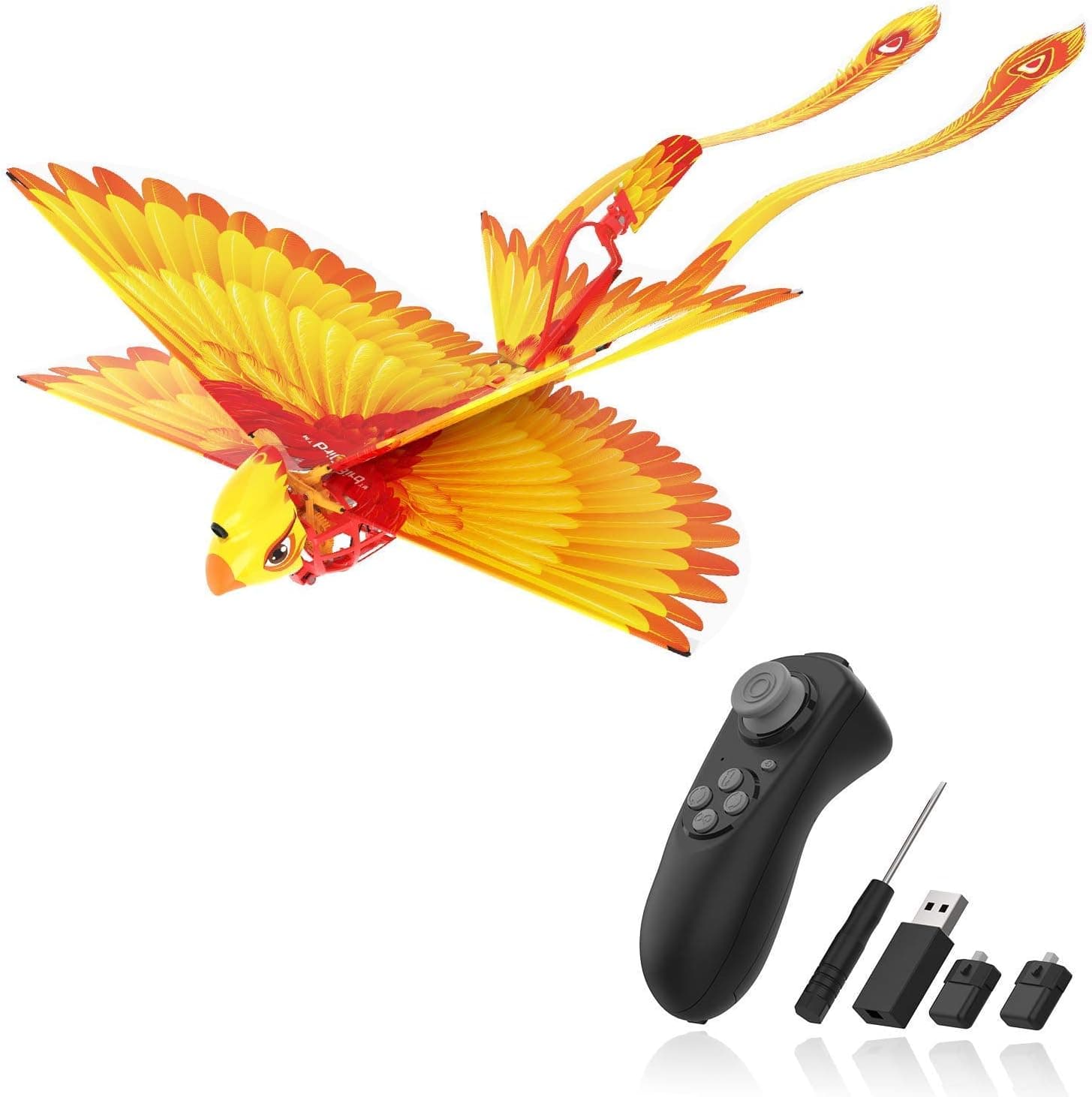 HANVON Go Go Bird, Remote Control Airplane, RC Helicopters, Bionic Flying Bird Toys, Mini Drone-Tech Toy, Smart Flying Easy Control Indoor Outdoor RC Toy for Kids, Boys and Girls, Yellow