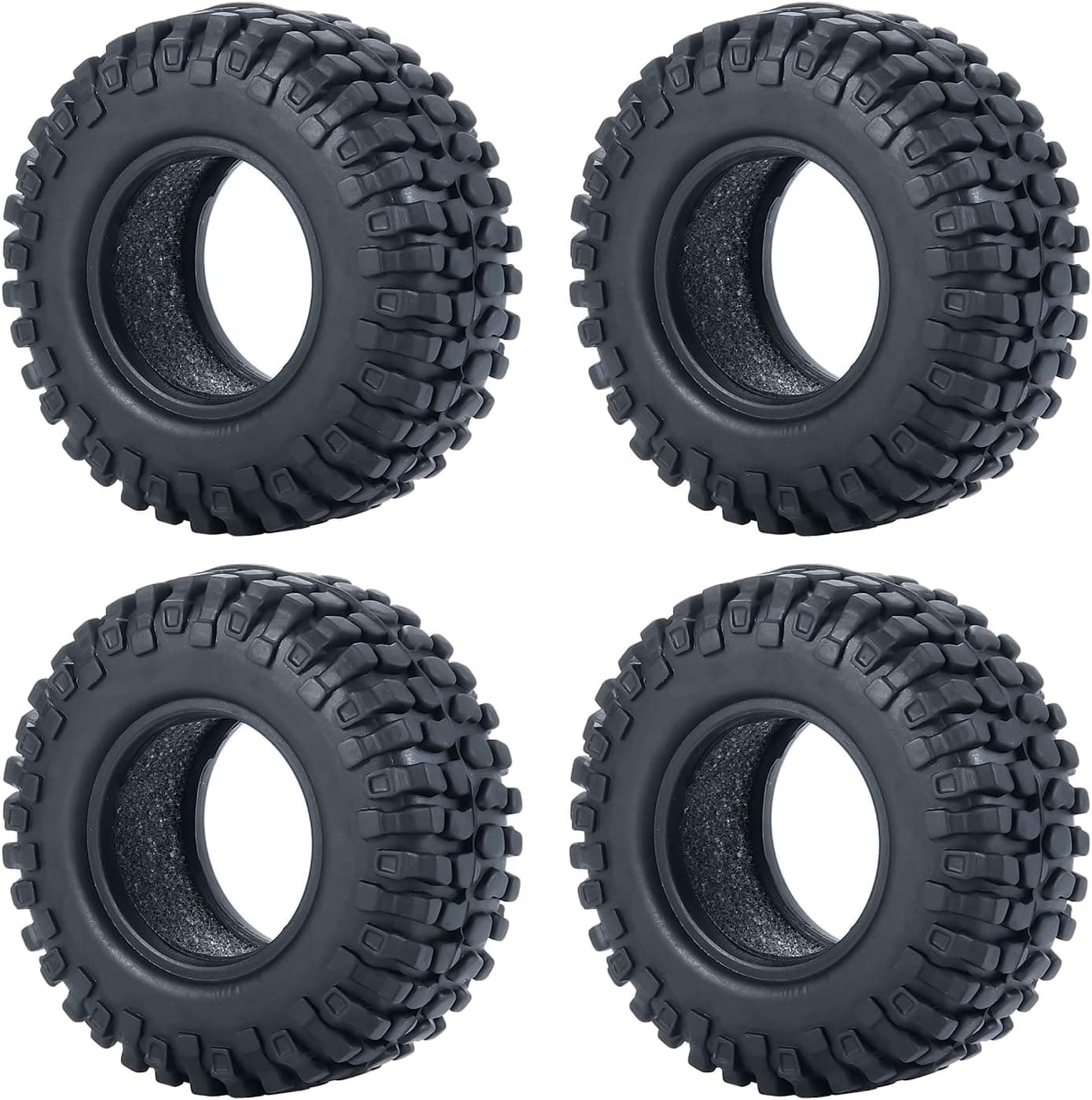 RC-Hub 4PCS 1.0" Crawler Tires Micro Rubber Tires for 1/24 Axial SCX24 90081 AXI00001 AXI00002 AXI00005 AXI00006 RC Crawler Car (50mm)
