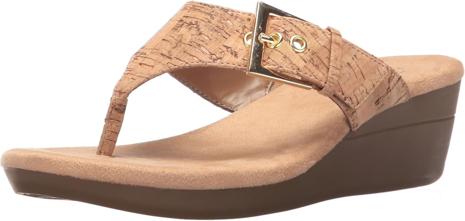 Aerosoles Women's Flower Wedge Sandal, Cork Combo, 8 M US