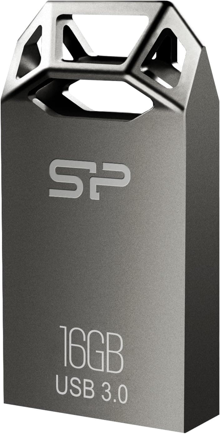 Silicon Power 16GB Jewel J50 USB 3.0 Zinc-Alloy Compact Flash Drive, Titanium Edition (SP016GBUF3J50V1TNE)