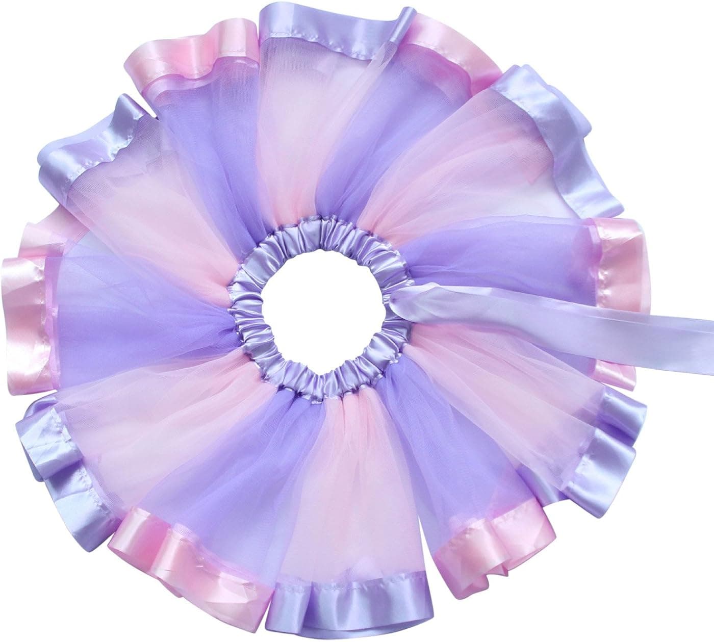 Happy Cherry Baby Girls Rainbow Tutu Pleated Tulle Skirt Dance Costumes with Bow