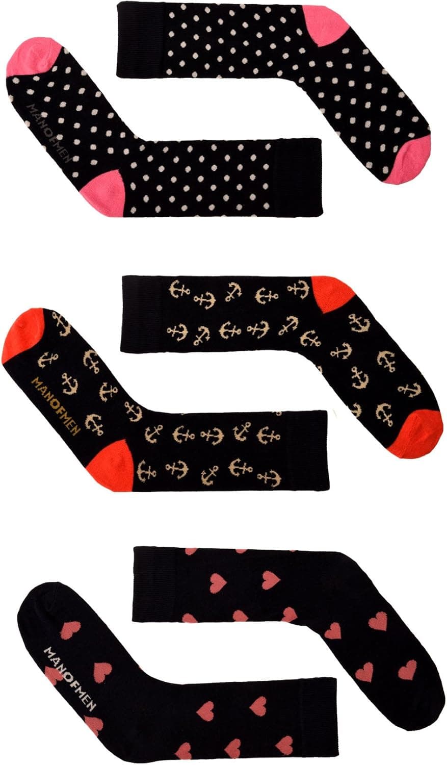 Man of Men - Men's Fashion Dress Socks - The Love Collection - 3 Pack