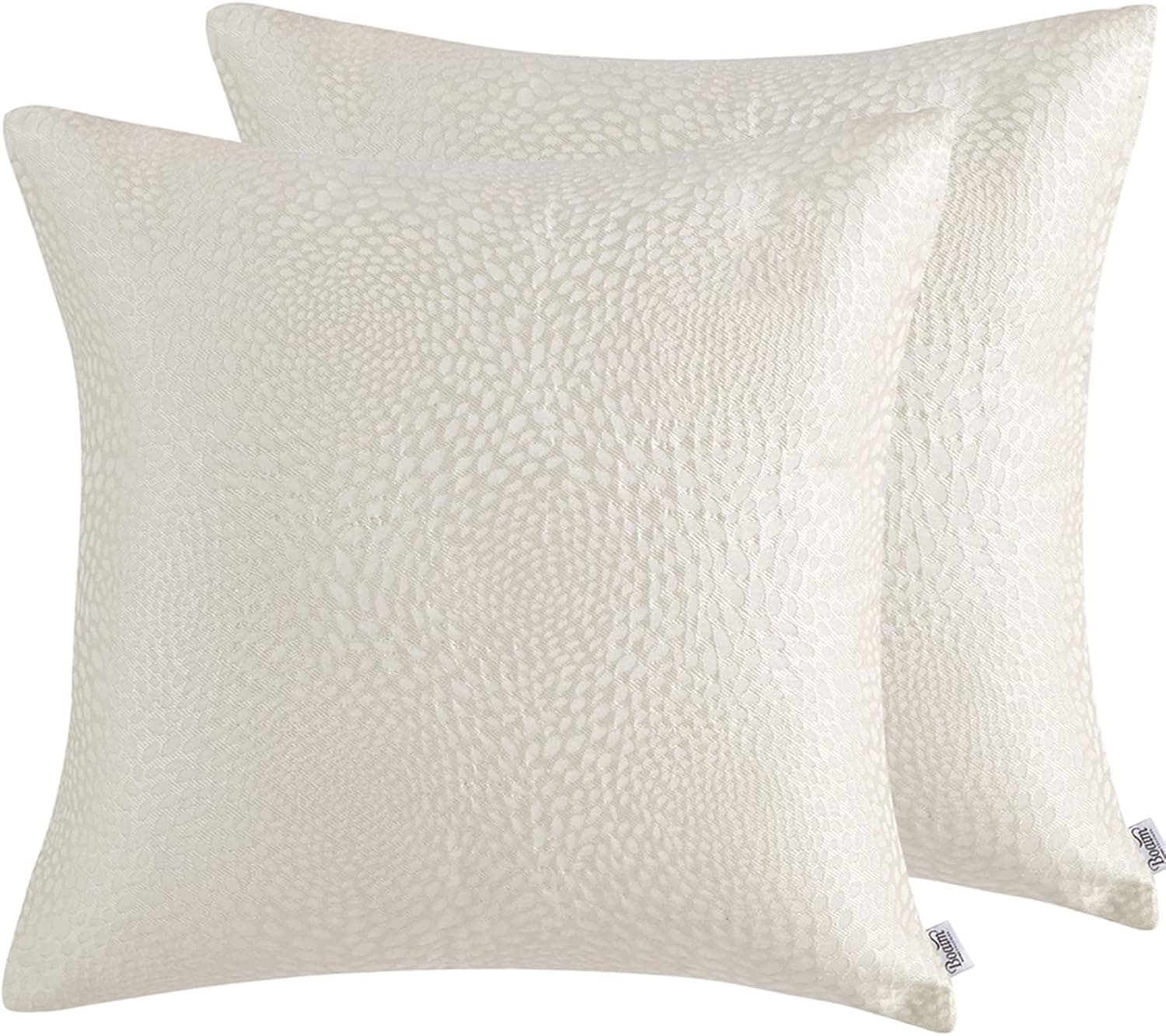 BOAIM HOMETEXTILES Pack of 2 Decorative Throw Pillow Covers, Pillow Cases for Couch Bedroom Sofa Living Room Bed Chair (18"×18", Beige)