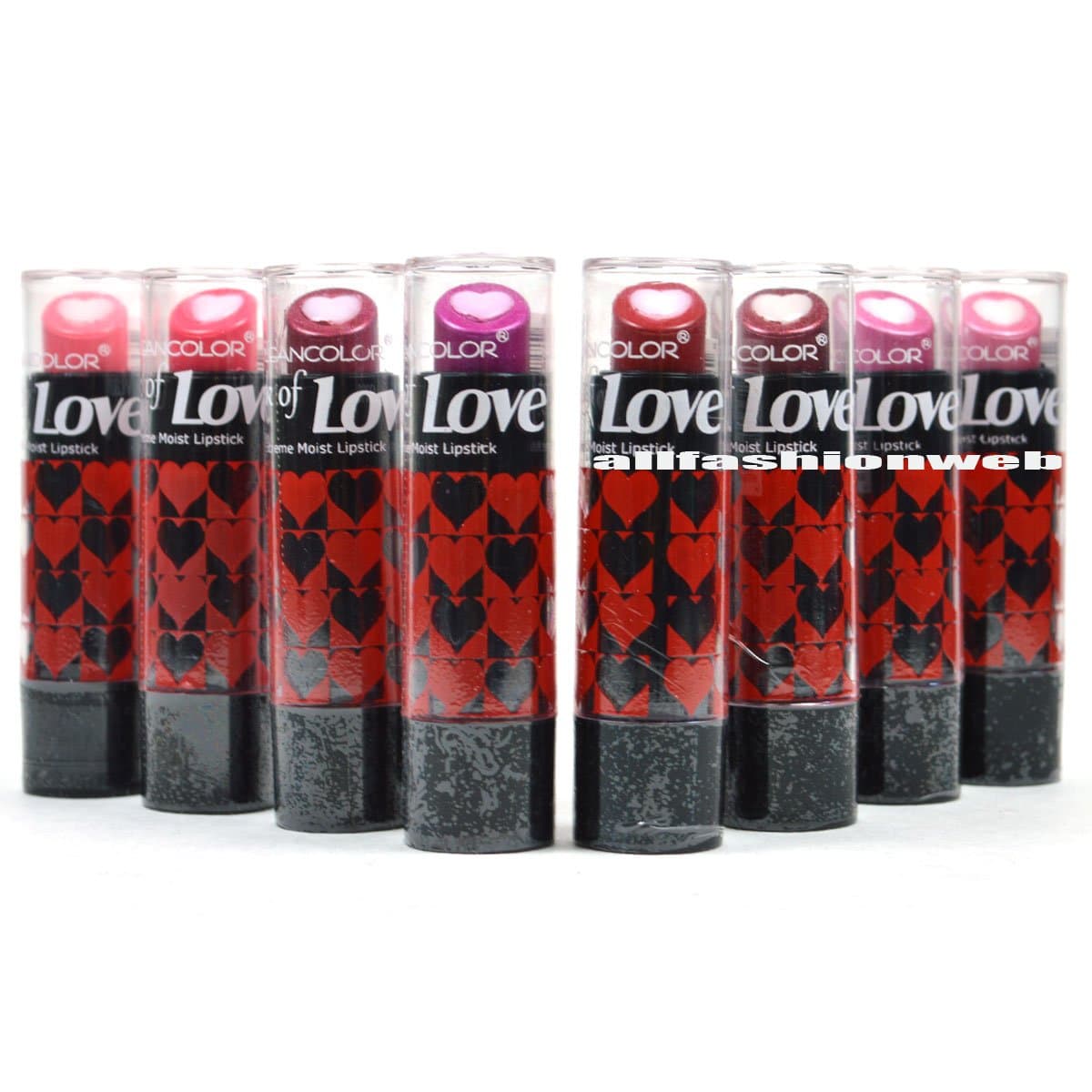 8 PCS KLEANCOLOR MARK OF LOVE LIPSTICK LOT OF 8 FULL SET + Free ZipBag