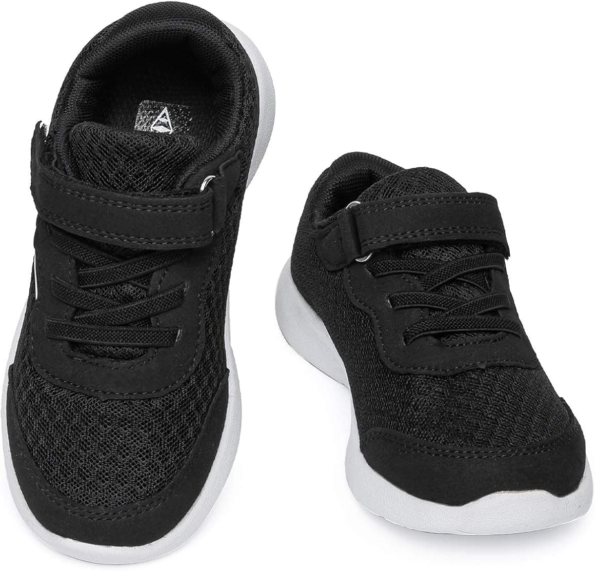 ziitop Boys Girls Sneakers Kids Running Shoes Lightweight Strap Tennis Sports Shoes Breathable Athletic Mesh Shoes for Toddler/Big Kids. Black/Red