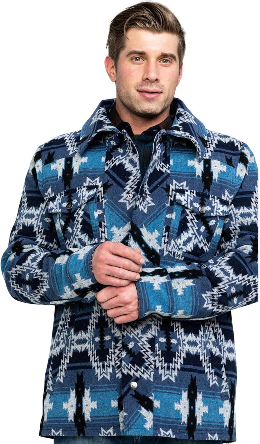 Powder River Outfitters Men's Southwestern Wool Jacquard Jacket