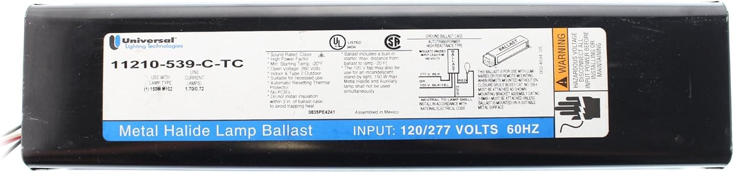 Universal 11210-539-C-TC Metal Halide Ballast, 150W M102, MH, 120/277V