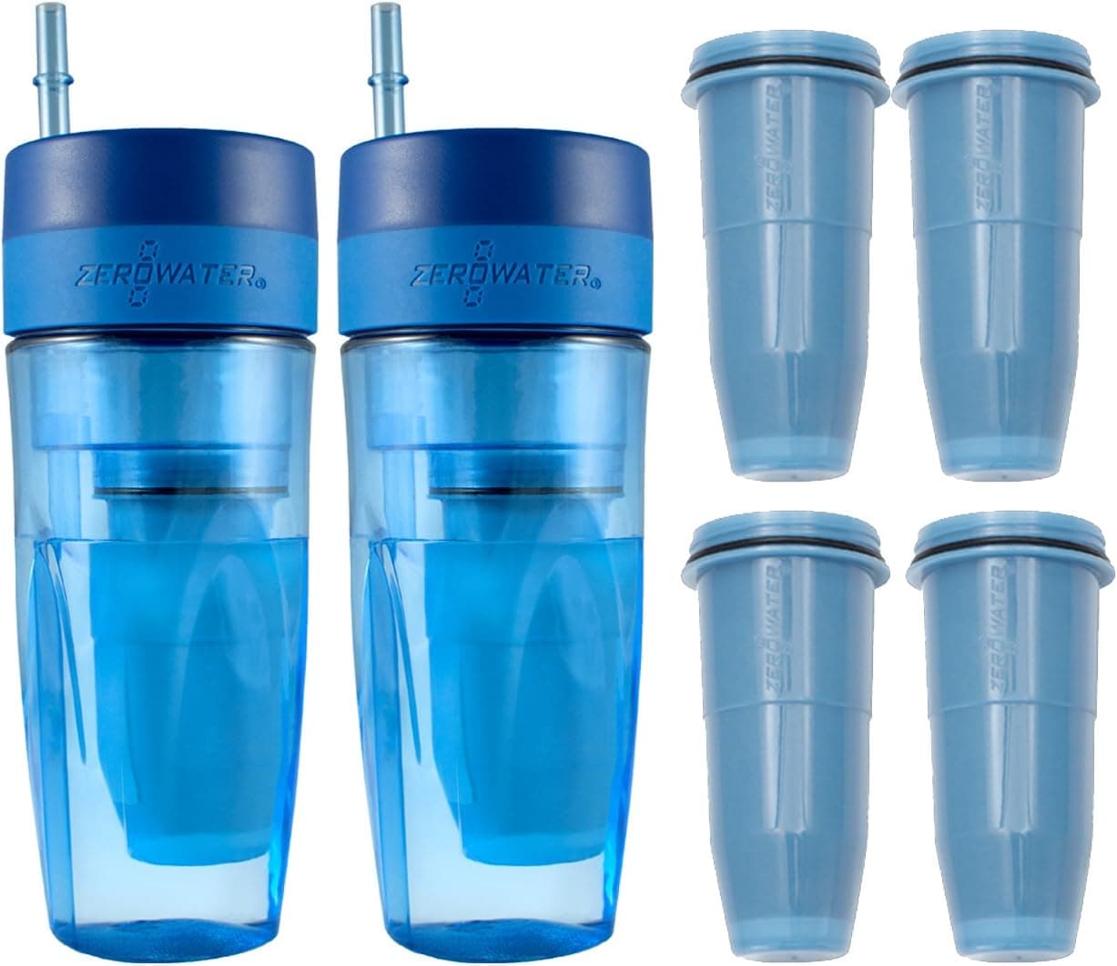 ZeroWater 26oz Portable Filtration Tumbler and 4-Pack Tumbler Replacement Filters -