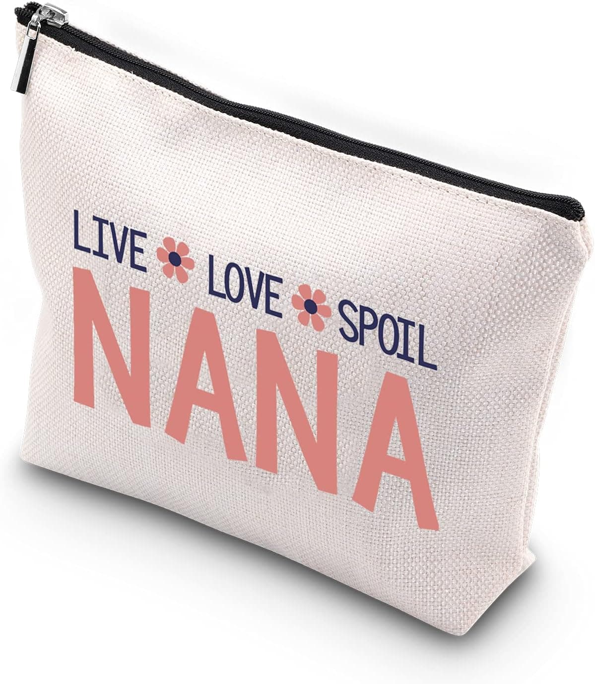 WCGXKO Nana Gift Grandma Mother’s Day Gift Nana Zipper Makeup Bags Travel Waterproof Toiletry Bag Accessories (LIVE LOVE SPOIL NANA)