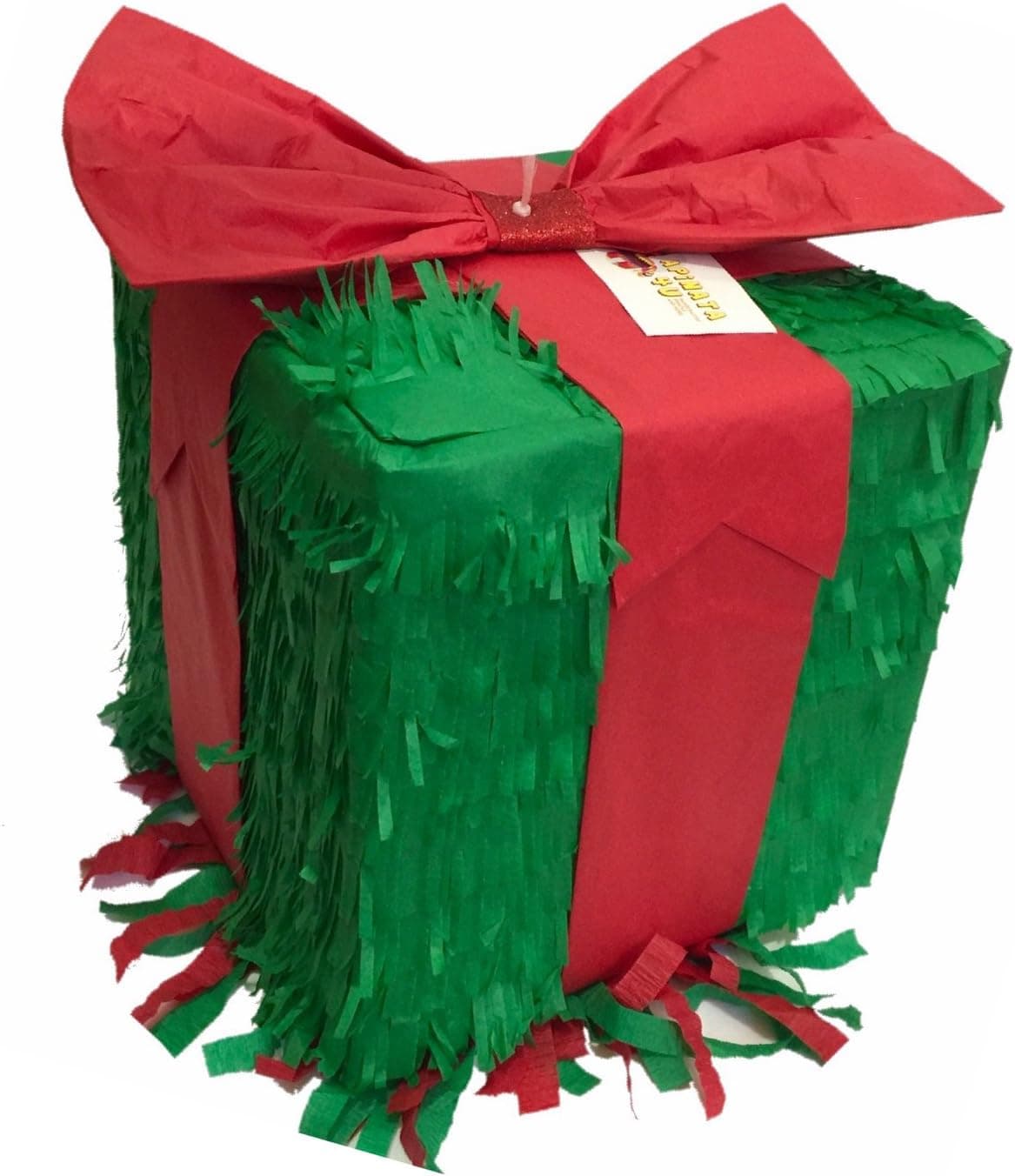 Christmas Gift Box Pinata Red Bow Holidays Xmas Pinata Green Red Bow Party Pinata