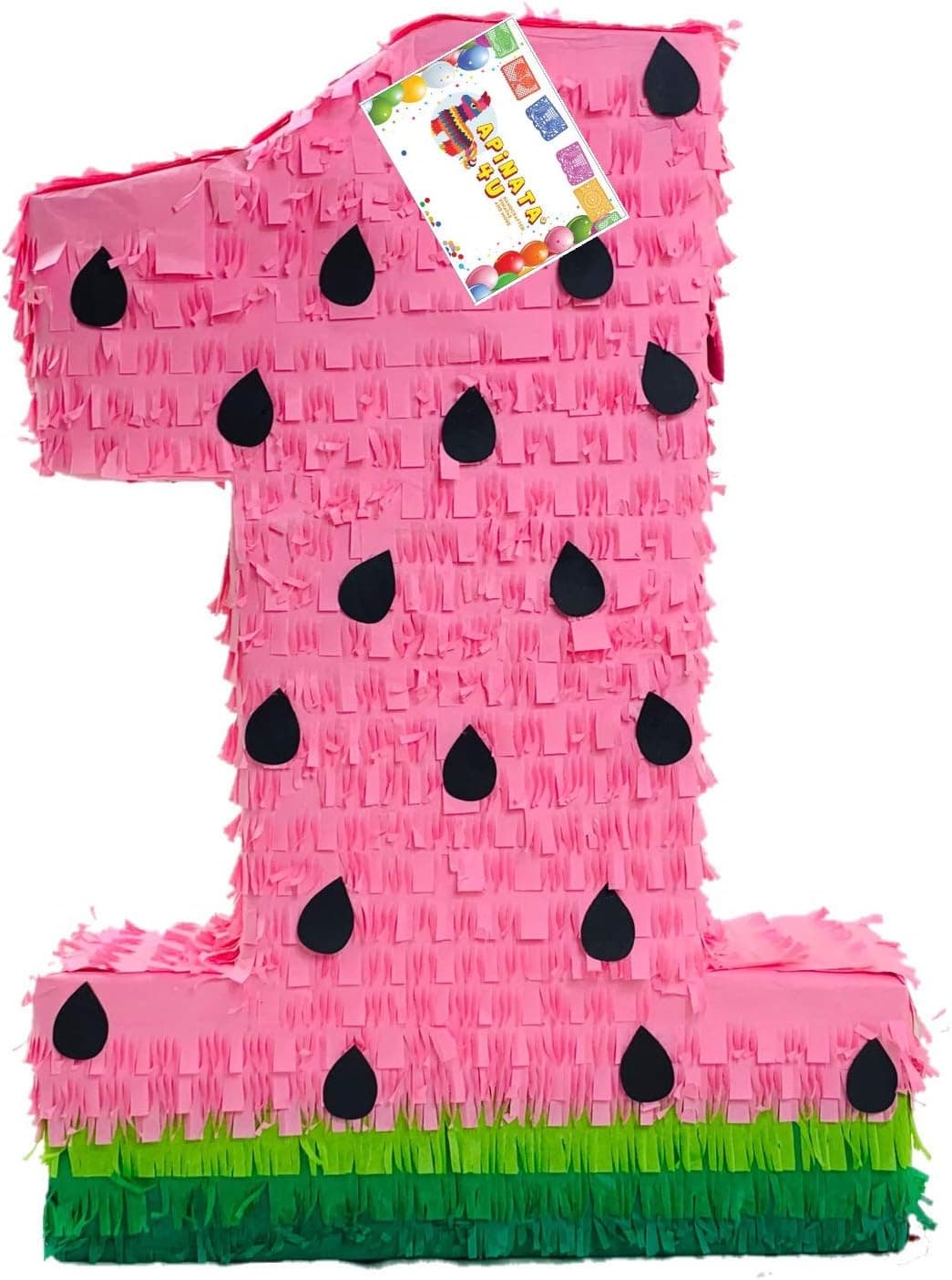 APINATA4U 20" Tall Number One Pinata Pink Watermelon Theme First Birthday Party Decoration