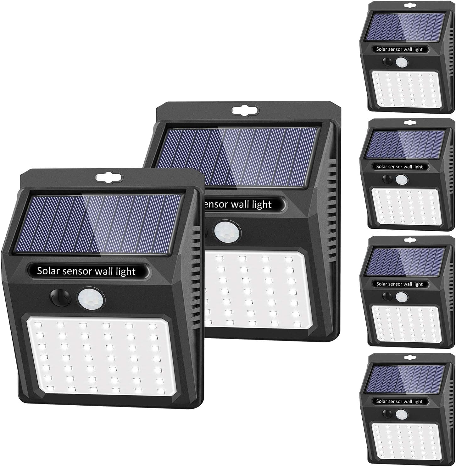 SEZAC Solar Lights Outdoor [6 Pack/3 Working Mode], Solar Security Lights Solar Motion Sensor Lights Wireless IP 65 Waterproof Outdoor Lights for Garden Fence Patio Garage (42 LED)