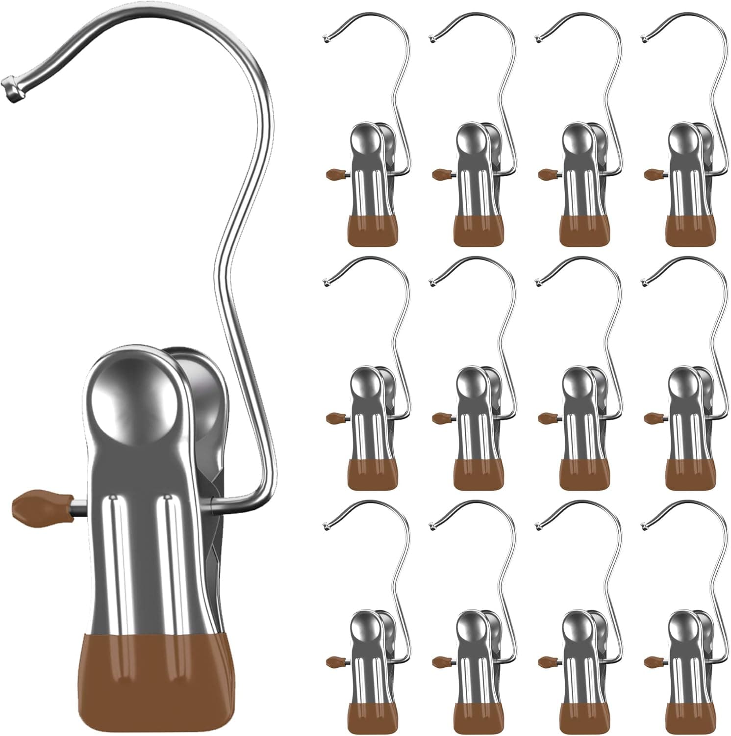 Laundry Hooks Boot Clips,30 PCS Portable Hanging Pins, Stainless Steel Heavyduty Closet Organizer Hangers,Home Travel Hangers,for Hats,Pants,Towel,Socks,Handbags,Bags,Underwear,Jean Pant
