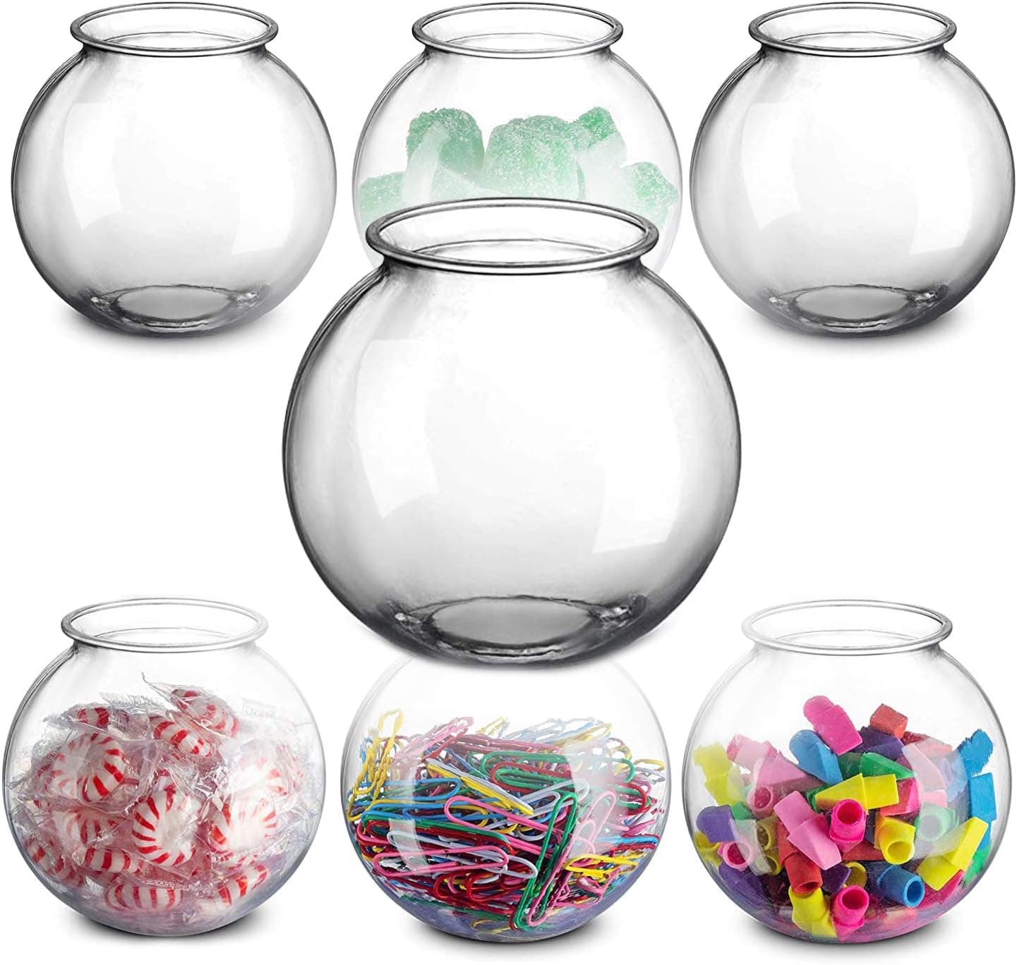 The Dreidel Company Plastic Ivy Bowl Container Vase, Great for Montessori Kids, Candy, Party Favors, Table Centerpieces and Decorations, 16oz Unbreakable Bowl (6-Pack)