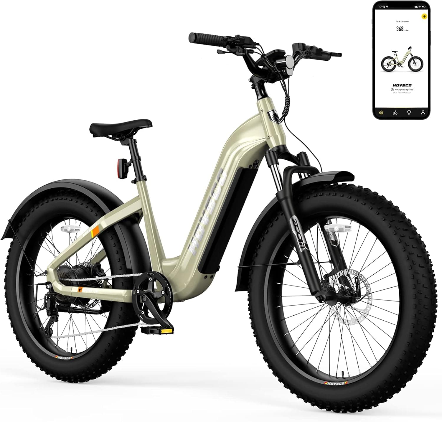 HOVSCO Electric Bike for Adults, 750W Motor Torque Sensor 48V 20Ah LG Battery Ebike, 28Mph 80Mile Range Electric Mountain Bike, 26"x4" Fat Tire Adult Electric Bicycle, Shimano 7 Speed UL Certified