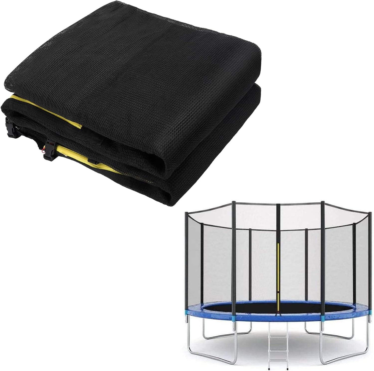 Kalkal Trampoline Net, Replacement Trampoline Safety Net Enclosure for 8 Straight Poles Round Frame Trampolines, Trampoline Accessories (Net Only)