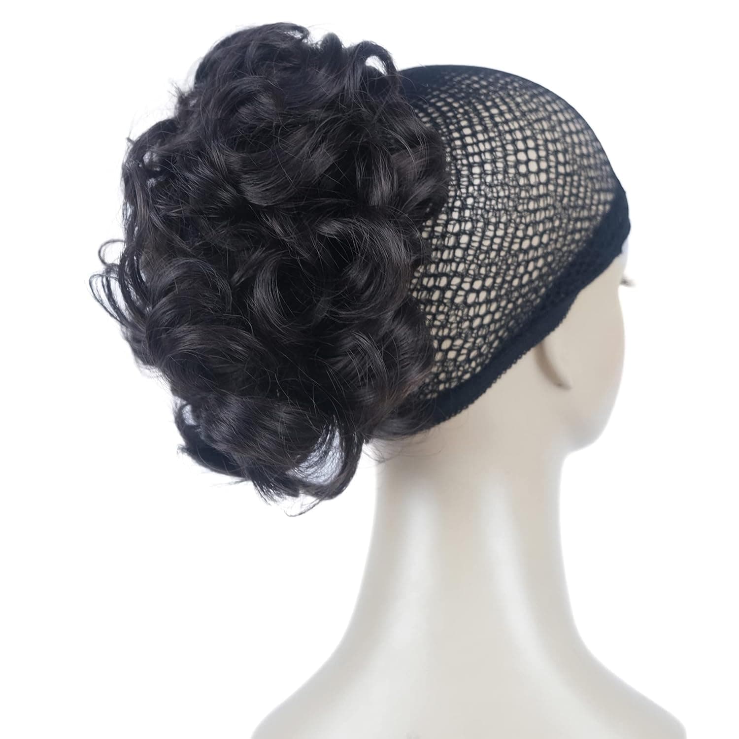 Aimole 6" Short Curly Synthetic Ponytail Clip in Claw Extensions 80g with a jaw/claw clip Dark Brown Red (2SP33)