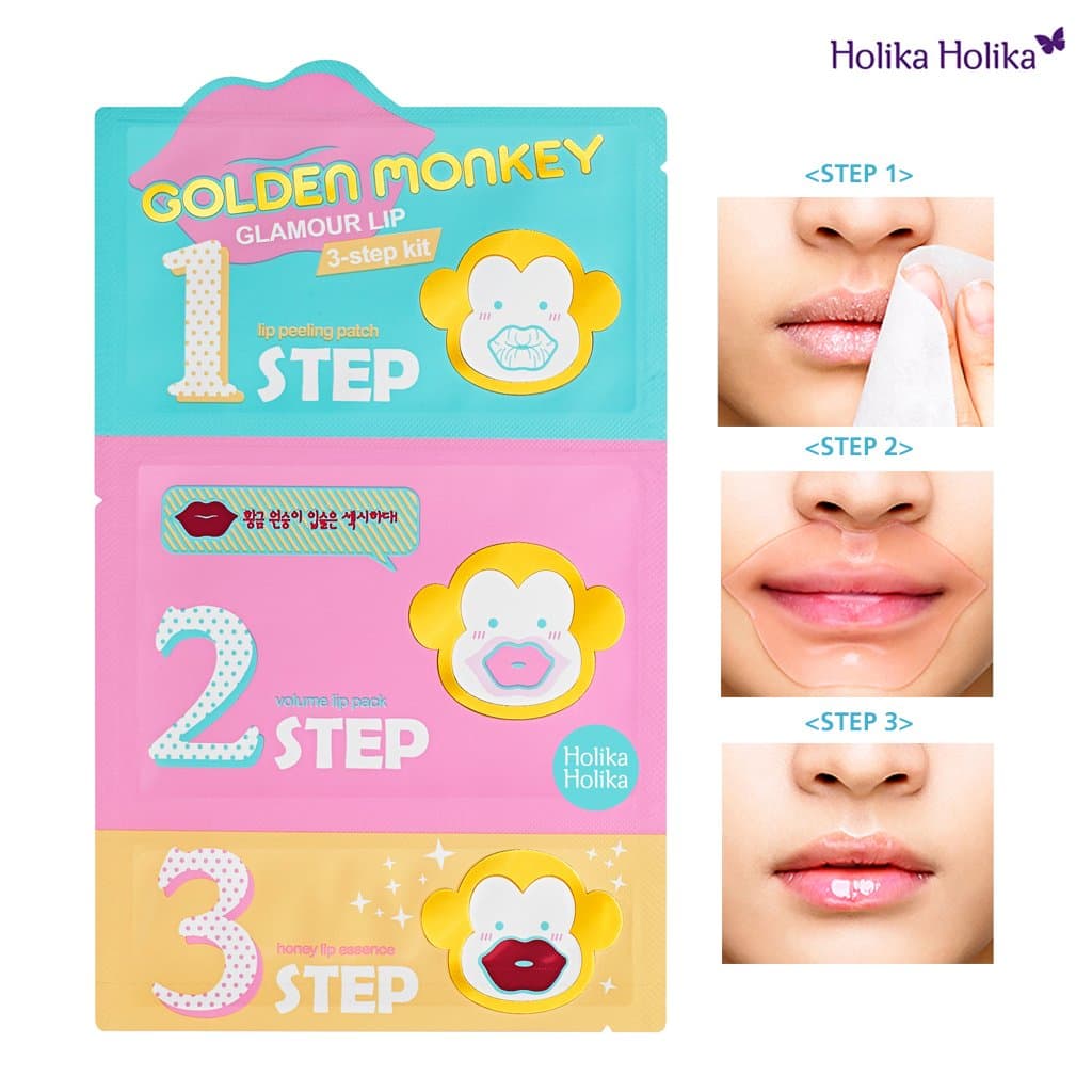 [Holika Holika] Golden Monkey Glamour Lip 3-step Kit (5ea)