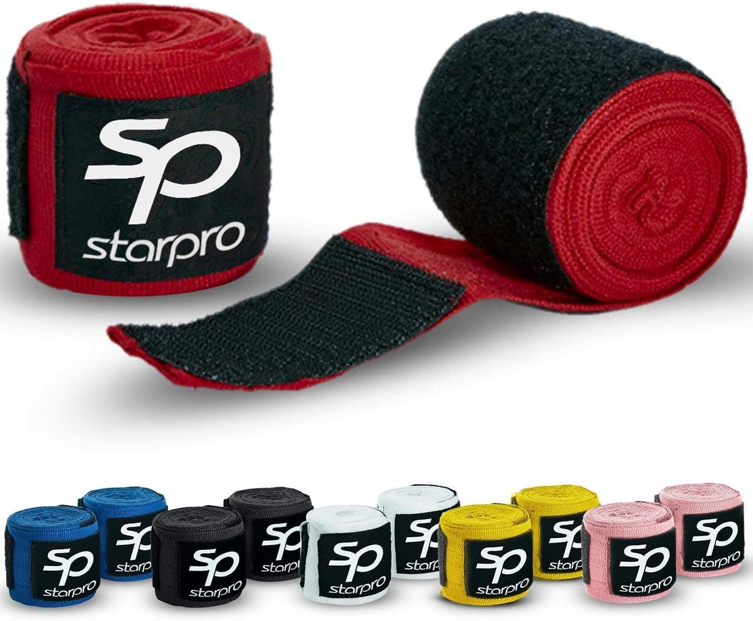 Starpro | Crepe Boxing Wraps Men & Women | Many Colors | Thumb & Loop |Boxing Hand Wraps for Boxing Gloves Men, Boxing Hand Wraps for Men, Boxing Wraps Women, Hand Wraps for Boxing Gloves Women