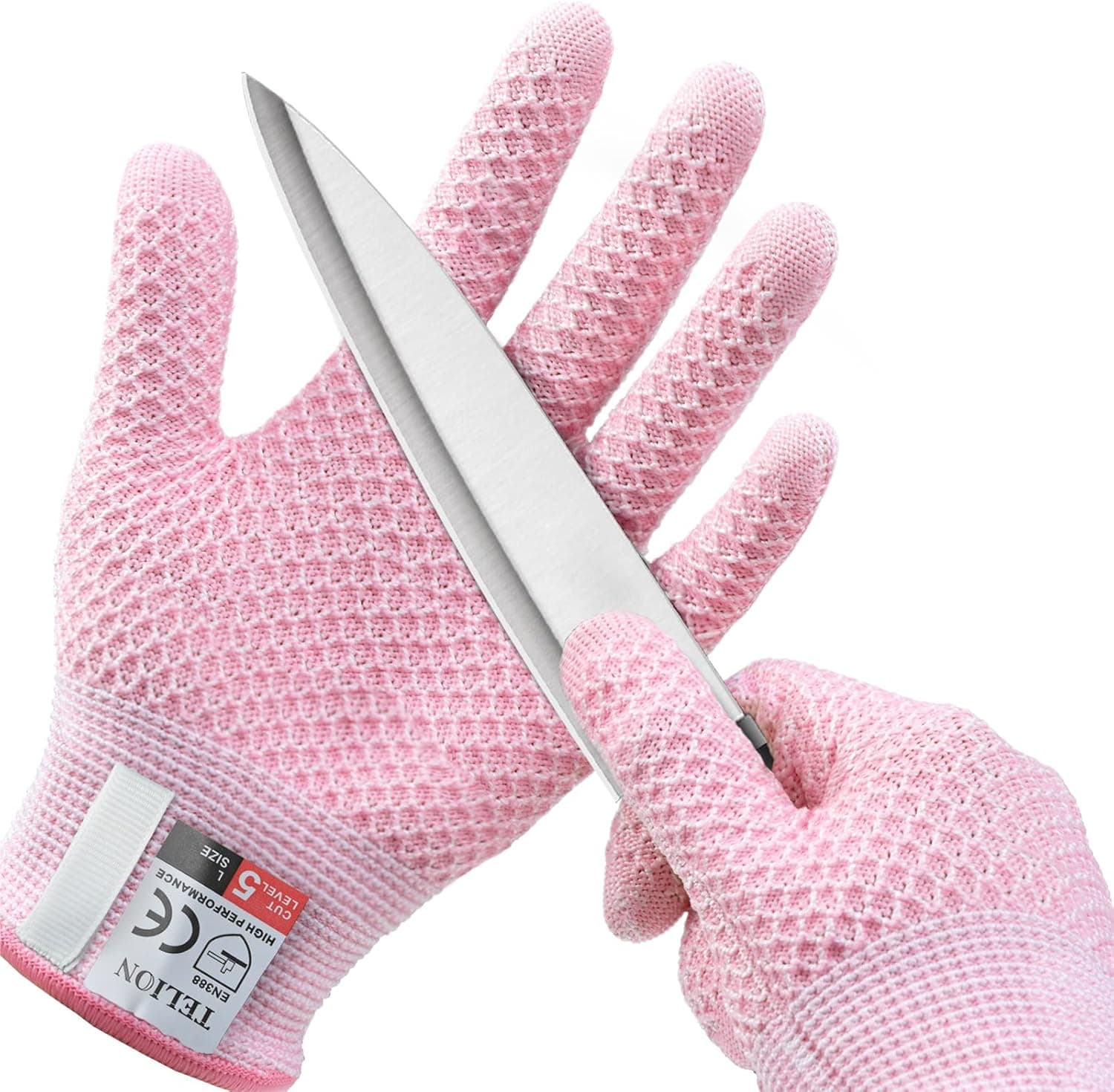 TELION Cut Resistant Gloves, EN388 Level 5 Cut Resistant Gloves, No Cut Gloves, Cut Proof Gloves, Food Grade