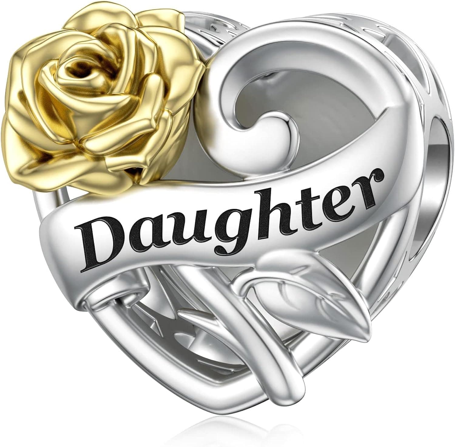 SEVENWELL Family Charms for Pandora, 925 Sterling Silver Heart Flower Beads for Bracelet Mum Sister Daughter Wife Nana Best Friend