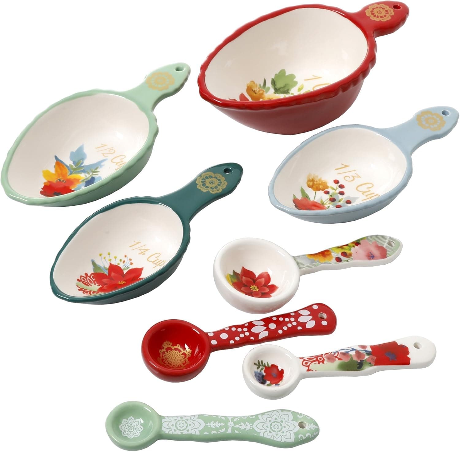 The Pioneer Woman Measuring Cups Spoons WInter Bouquet 8 Piece Set