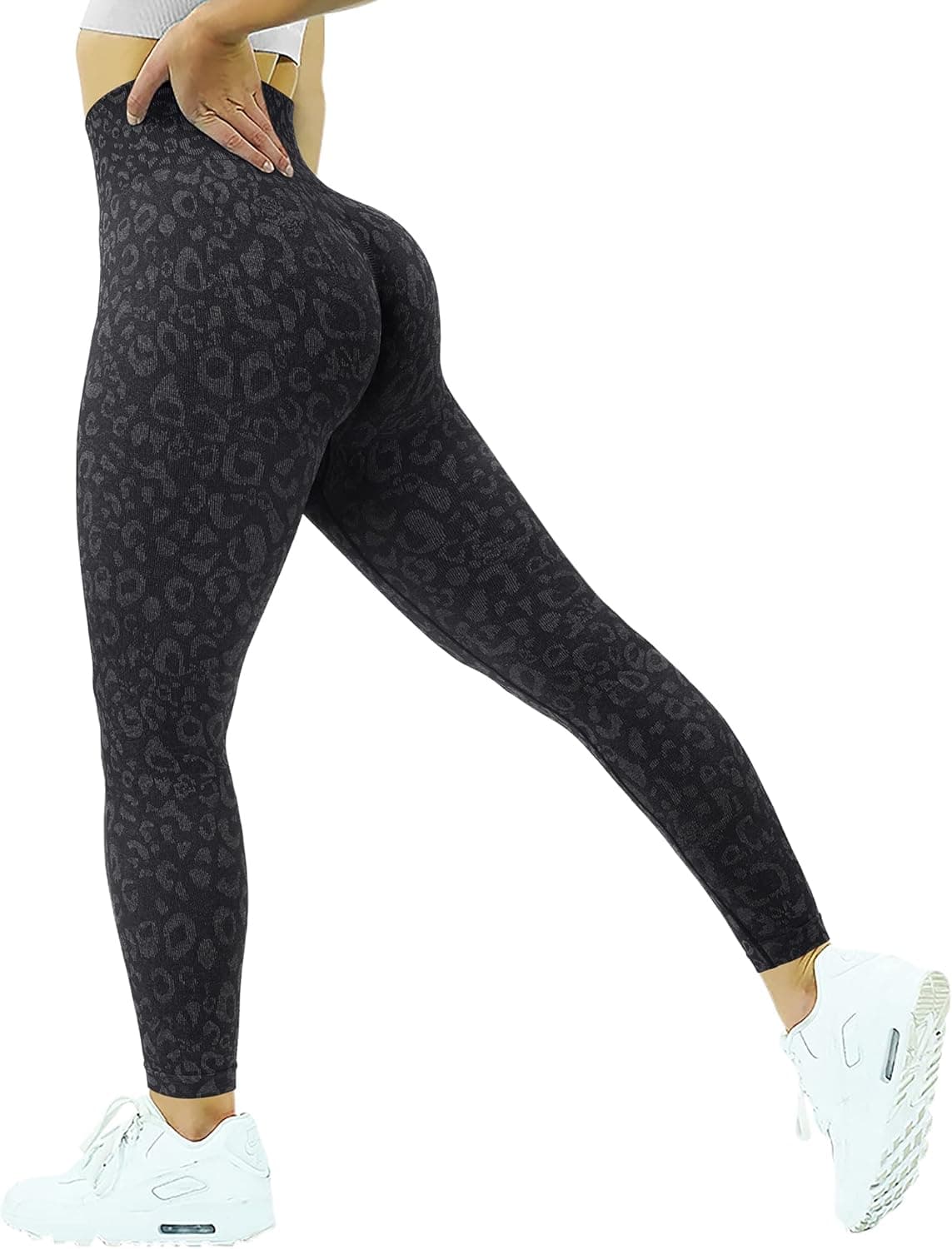 MOOSLOVER Women Leopard Scrunch Butt Lifting Leggings Seamless High Waisted Yoga Pants