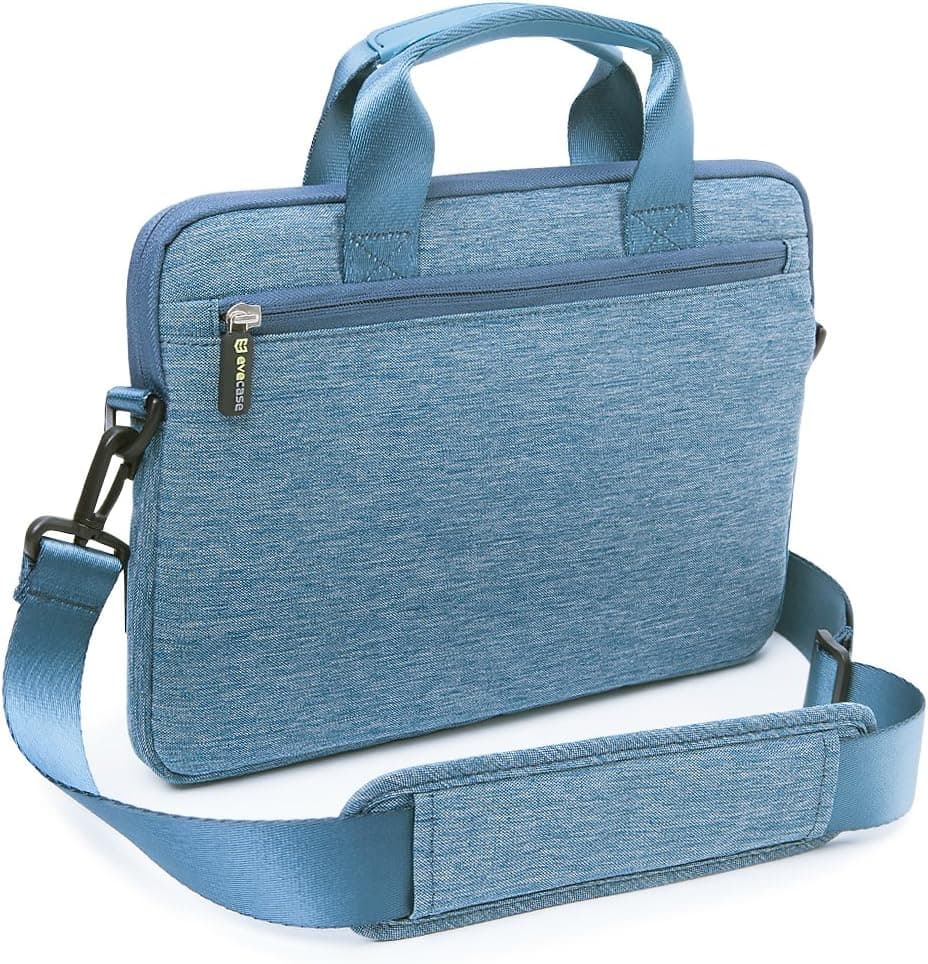 Evecase 11.6'' ~ 12.5'' Notebook Chromebook Laptop Ultrabook Suit Fabric Multi-functional Neoprene Messenger Case Tote Bag with Handle and Carrying shoulder Strap (Blue)