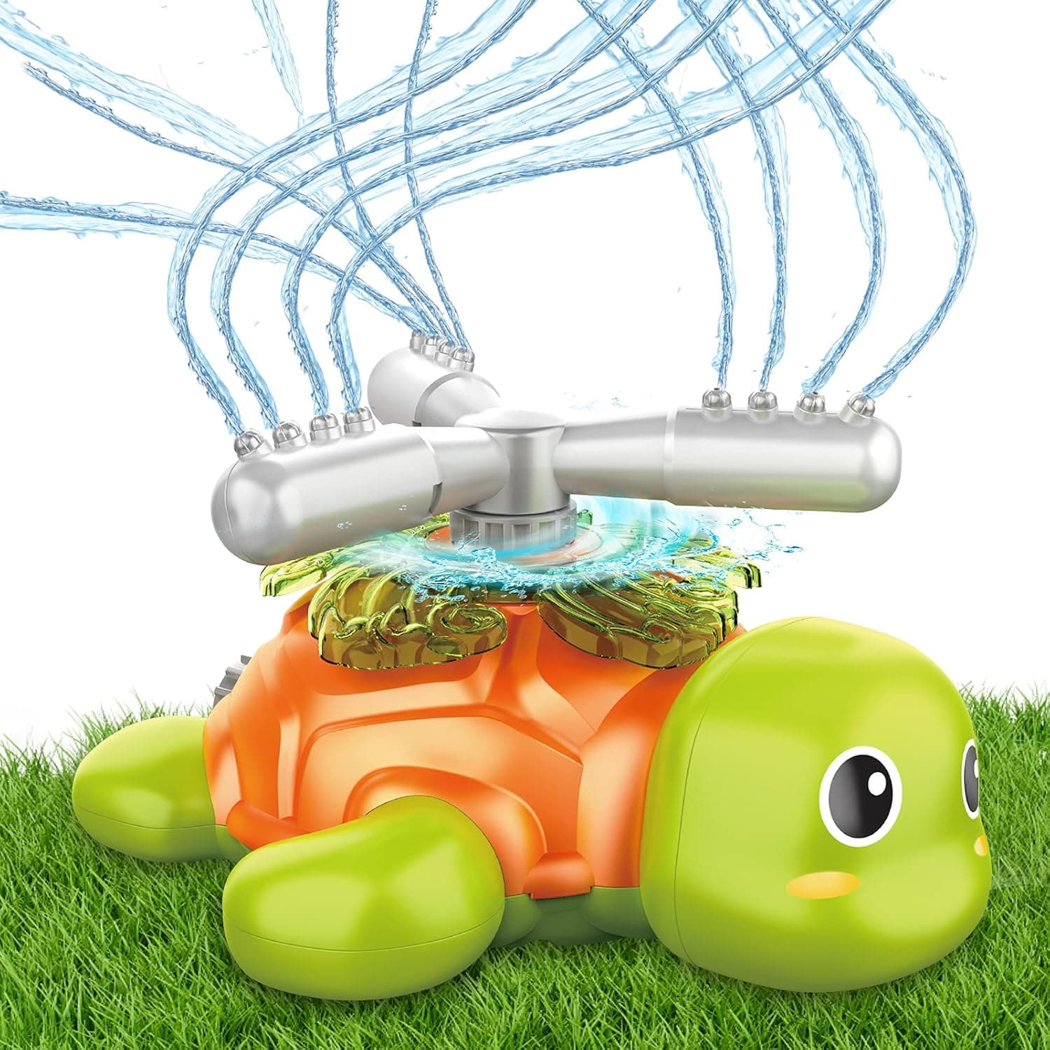 INNOCHEER Turtle Sprinkler for Kids and Toddler, Sprinklers for Yard Outdoor Water Toys for 3,4,5,6,7,8 Year Old Boy Girl, Backyard Splash Water Play Outside Summer Activities - Sprays Up to 15ft High