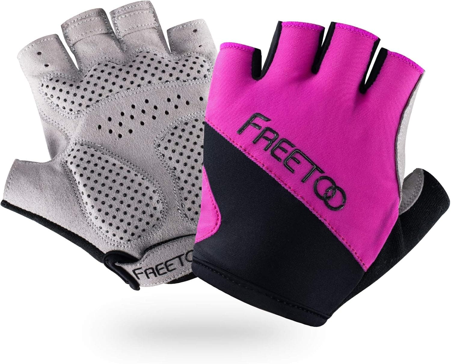FREETOO Palm Protection Gym Gloves with 4MM SBR Padding for Women Non-Slip Silicone Dotted Fitness Gloves Breathable Exercise Gloves for Workout Training/Crossfit/Deadlift/Gymnastic/Pull Ups