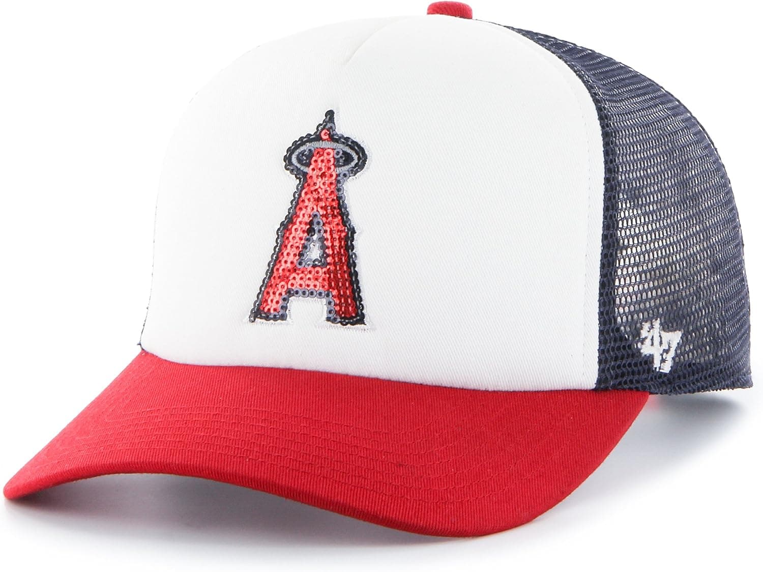 '47 MLB Los Angeles Angels Women's Glimmer Captain Adjustable Snapback Hat, Navy