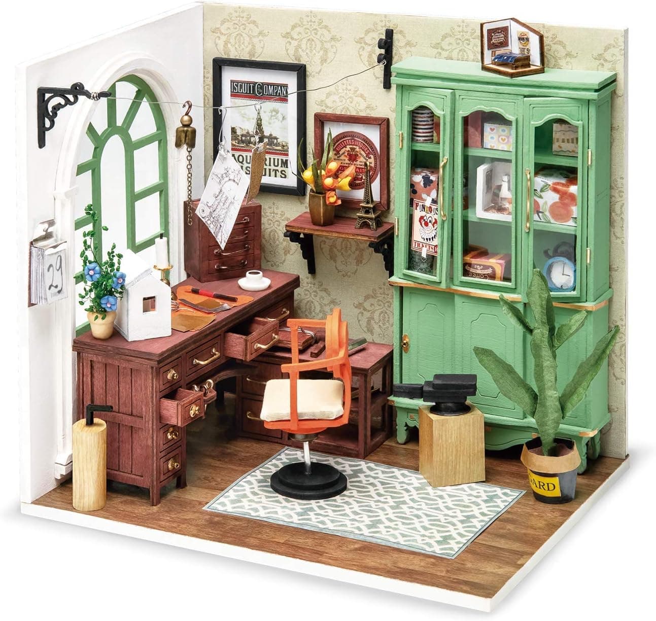 ROBOTIME Dollhouses Miniatures with Furnitures DIY Wooden Room Kit Mini Building Kits for Adults - Jimmy's Studio