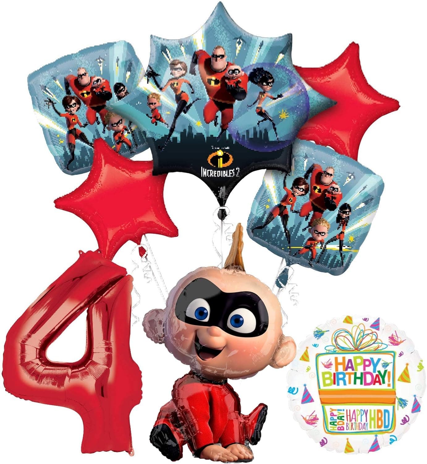 Incredibles Jack Jack party supplies 4th Birthday Balloon Bouquet Decorations